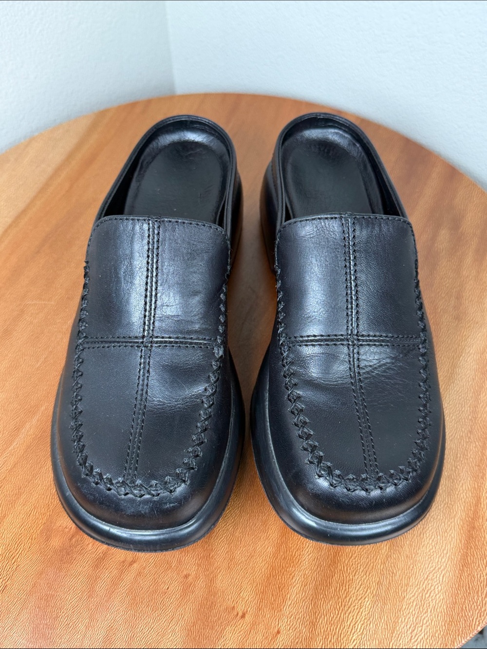 Dansko Patchwork Clogs Mules Comfort Leather Slip On Shoes Black Size 37/7 - Picture 3 of 16